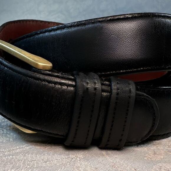 Coach Vintage Black Cowhide Leather Belt with Solid Gold Brass Buckle 32” 80cm main image 5